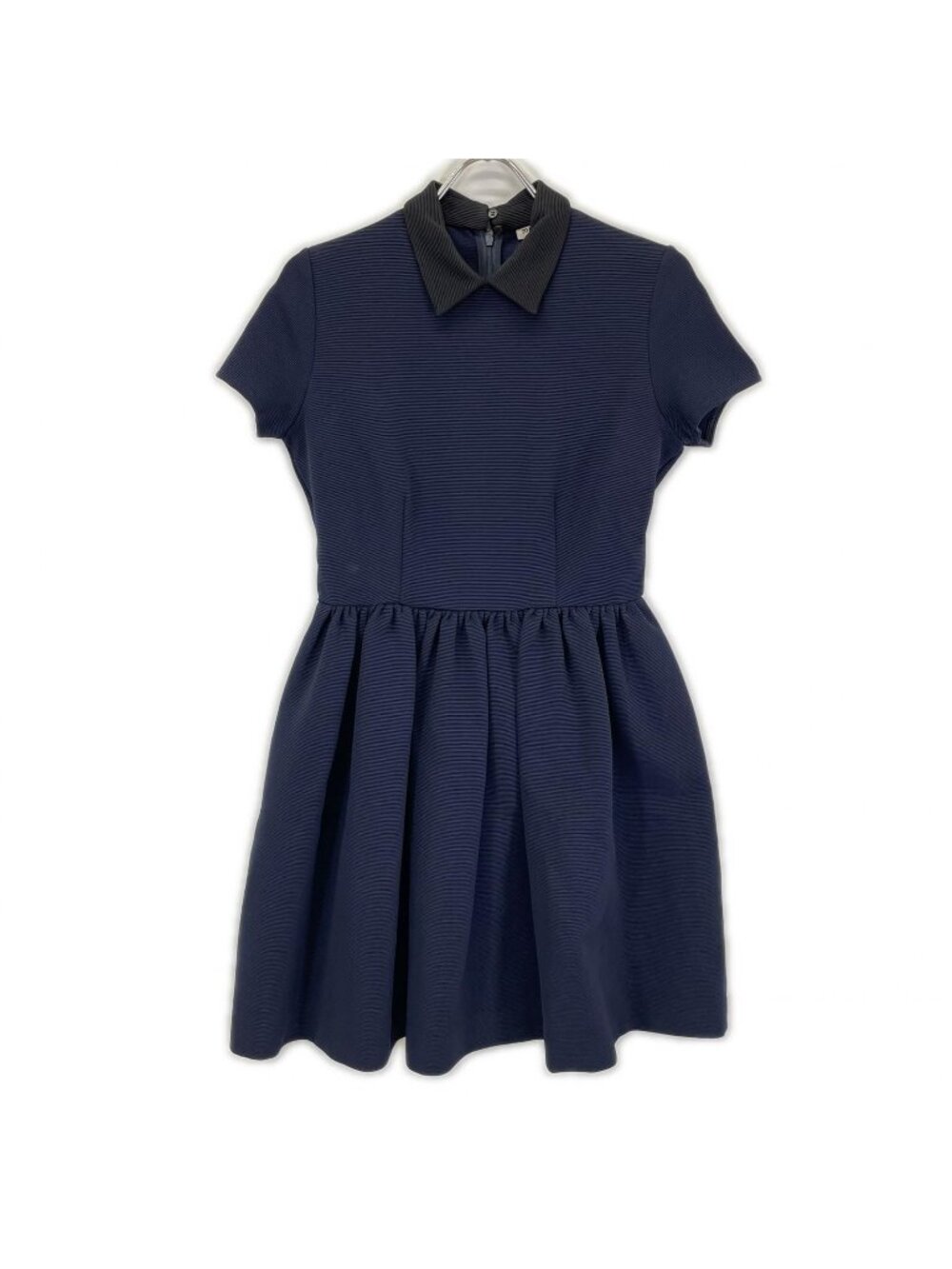 Miu Miu Navy Black Color Rib Knit Cocoon Dress